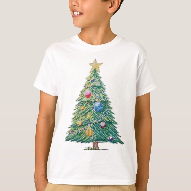 Camiseta Árbol de Navidad Colorido (Anverso)