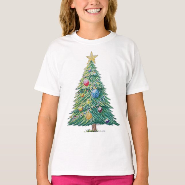 Camiseta Árbol de Navidad Colorido (Anverso)
