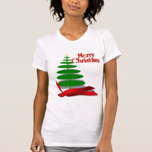 Camiseta Árbol de Navidad con cinta roja