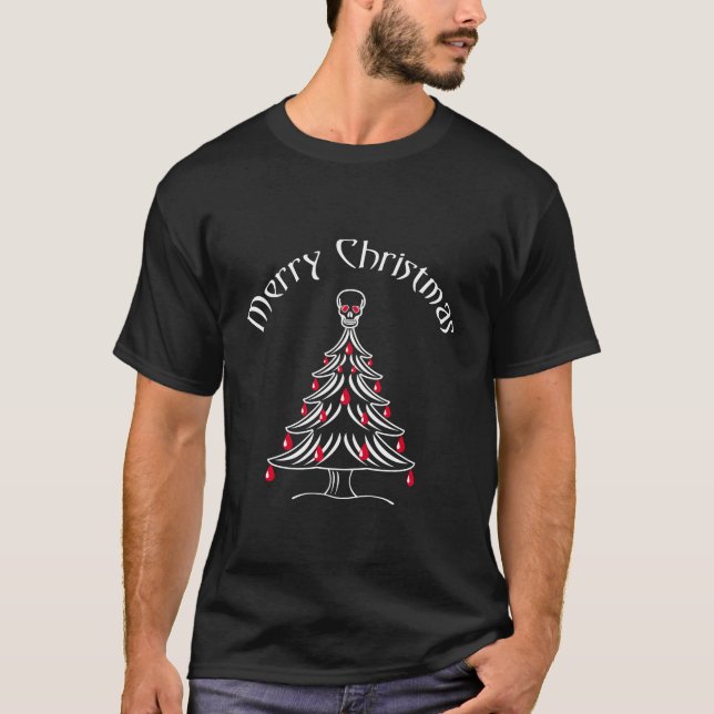 Camiseta Árbol de Navidad con cráneo (Anverso)