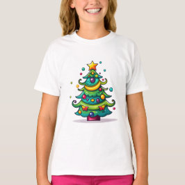 Camiseta Árbol de Navidad con ornamentos
