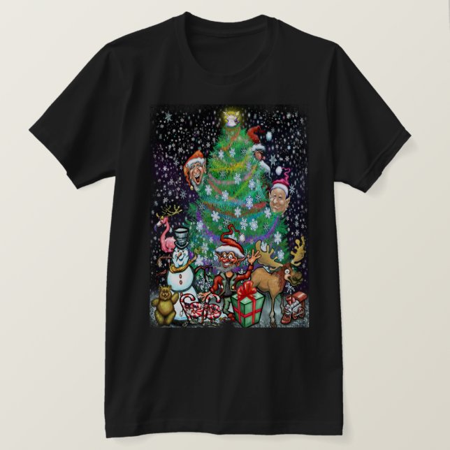 Camiseta Árbol de Navidad con recortes (Anverso del diseño)