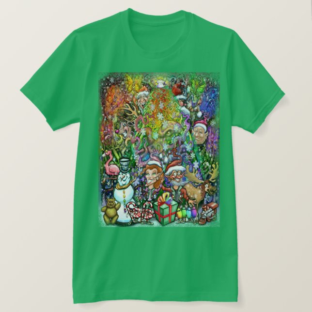 Camiseta Árbol de Navidad con recortes (Anverso del diseño)
