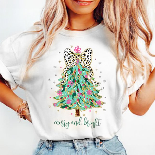 Camiseta Árbol de Navidad Coquette moro rosa y brillante (Subido por el creador)