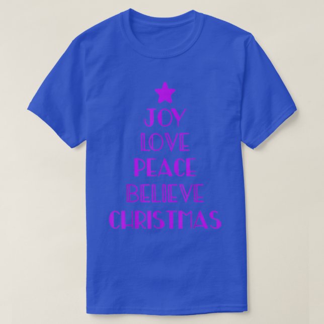 Camiseta Árbol de Navidad Cristiano Alegría Paz Ser (Diseño del anverso)