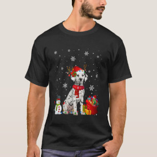Camiseta Árbol de Navidad dálmata ilumina cachorro de perro