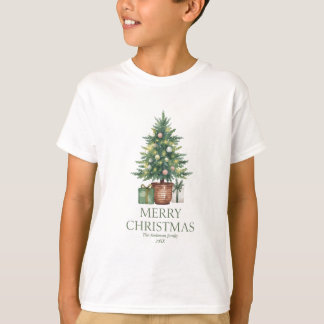 Camiseta Árbol de navidad de acuarela rústica no foto