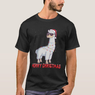 Camiseta Árbol de Navidad de alpaca cúrcuma Luces navideñas