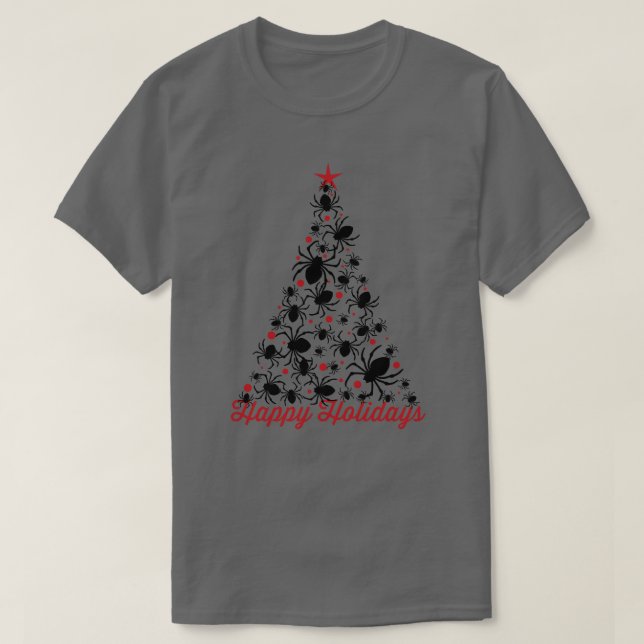 Camiseta Árbol de Navidad de araña gótica (Diseño del anverso)