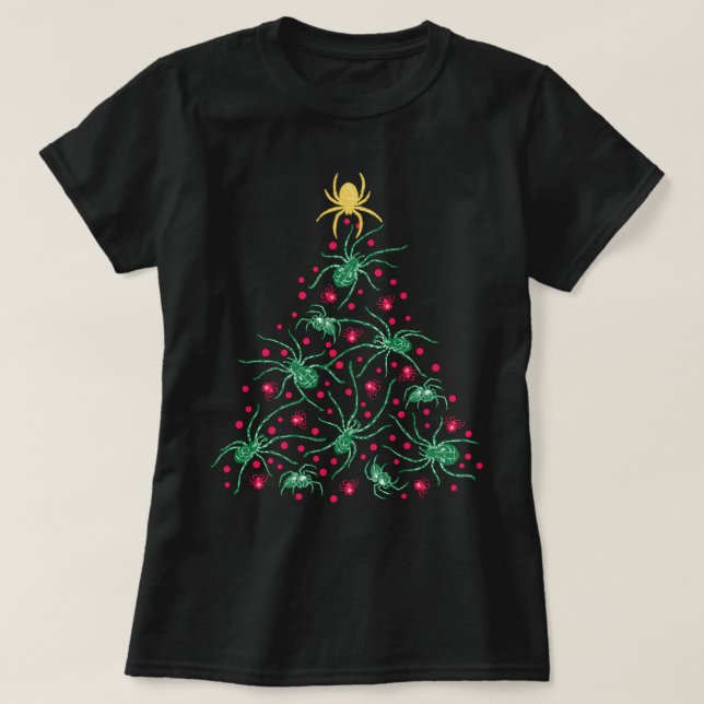 Camiseta Árbol de Navidad de arañas antiguas (Diseño del anverso)