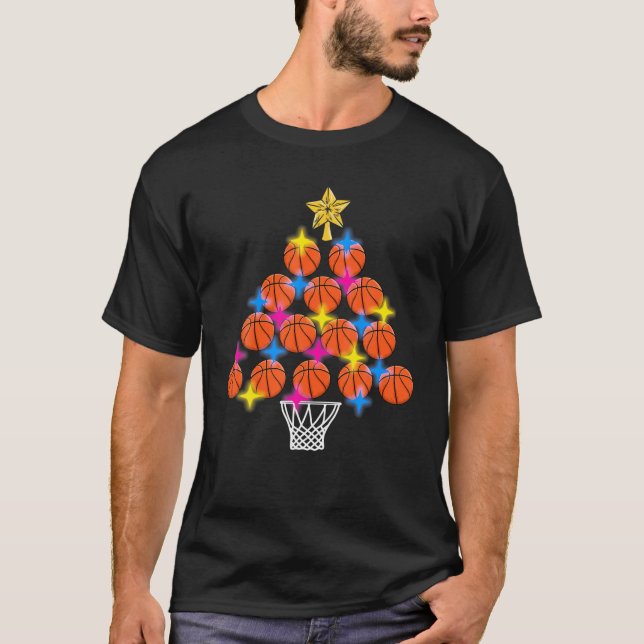 Camiseta Árbol de Navidad de Baloncesto | Diseño deportivo  (Anverso)