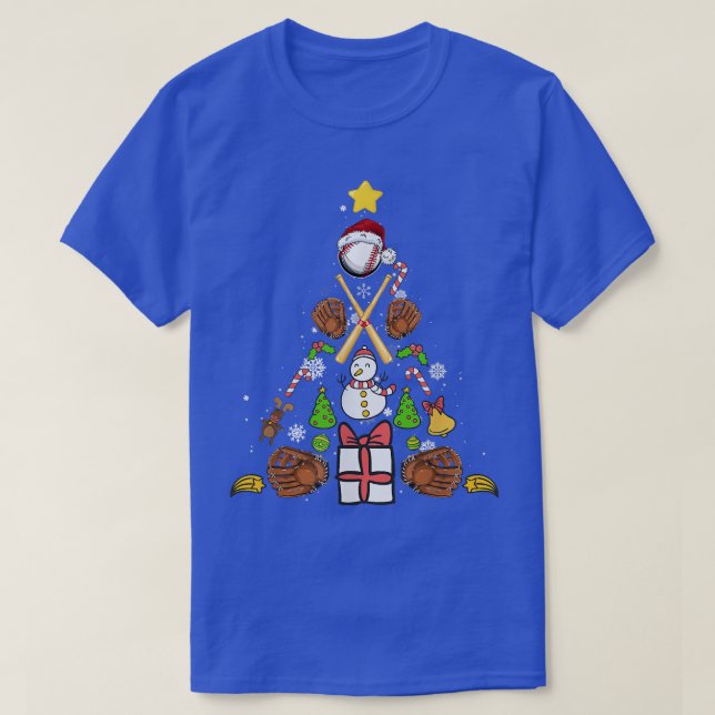 Camiseta Árbol de Navidad de Béisbol (Diseño del anverso)