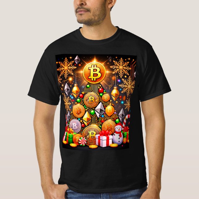 Camiseta Árbol de Navidad de Bitcoin (Anverso)