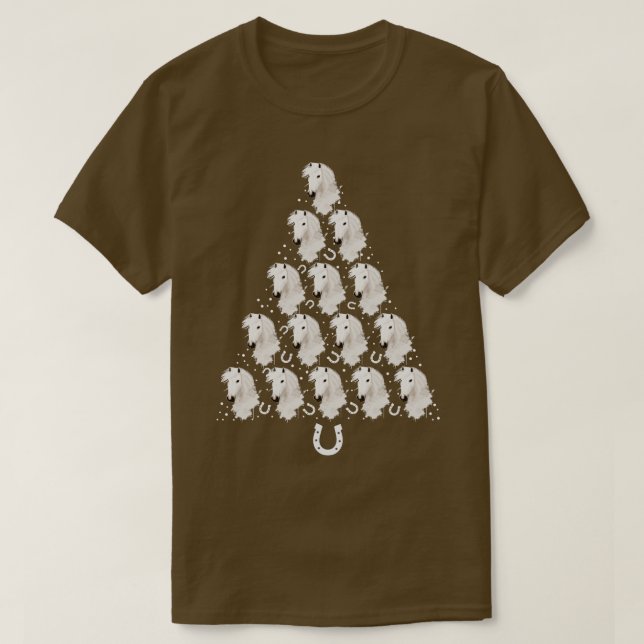 Camiseta Árbol de navidad de caballos blancos (Diseño del anverso)