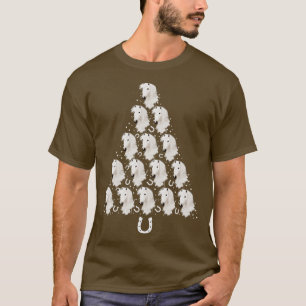 Camiseta Árbol de navidad de caballos blancos