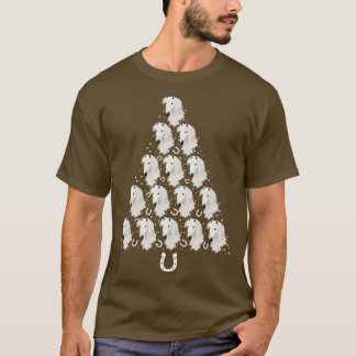 Camiseta Árbol de navidad de caballos blancos