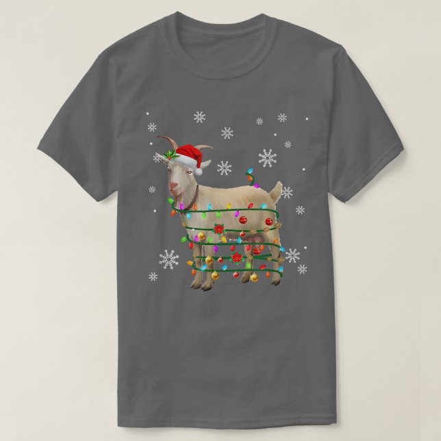 Camiseta Árbol de Navidad de cabra de Santa Luz Pajama Xmas (Diseño del anverso)