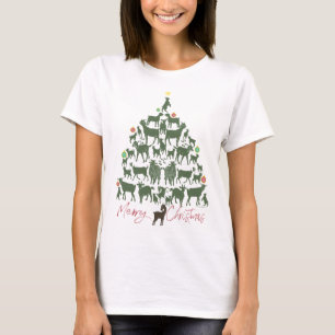 Camiseta Árbol de Navidad de cabra verde lindo
