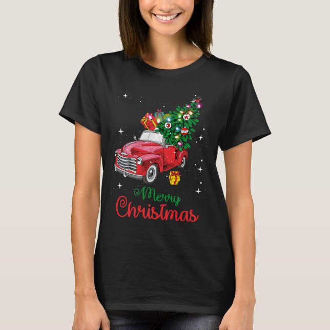 Camiseta Árbol de Navidad de Camión Rojo (Anverso)