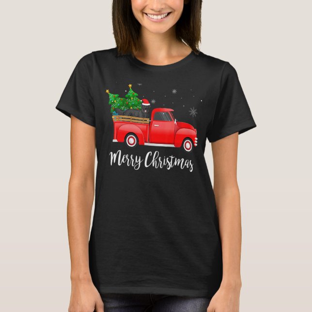 Camiseta Árbol de Navidad de Camión Rojo de Recuperación Pl (Anverso)