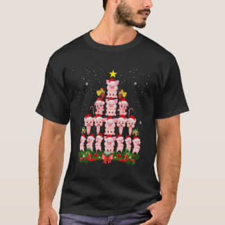 Camiseta Árbol de Navidad de cerdo con navidad de ornamento