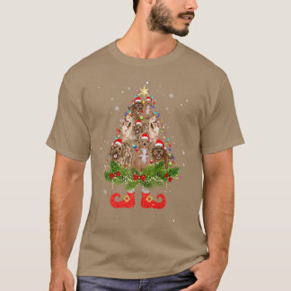 Camiseta Árbol de Navidad de Cockapoo alumbrado de Santa Ha