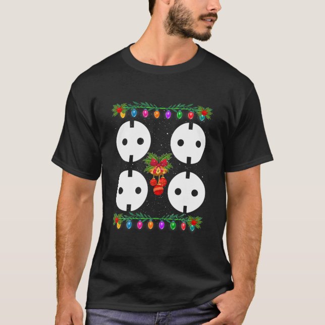 Camiseta Árbol de Navidad de Cojín de Enchufe de Pareja (Anverso)
