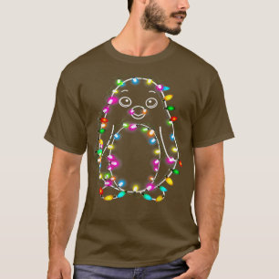 Camiseta árbol de navidad de color pingüino árbol de navida
