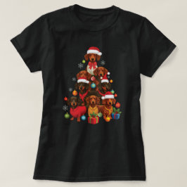 Camiseta Árbol de Navidad de Dachshund: Doxie festivo