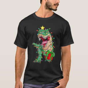 Camiseta Árbol de navidad de dinosaurios enciende árbol de 