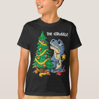 Camiseta Árbol de Navidad de Dinosaurios Rex Los Niños Luch