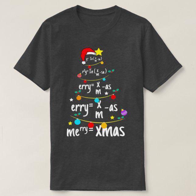 Camiseta Árbol de Navidad de ecuaciones matemáticas Nerd Te (Diseño del anverso)