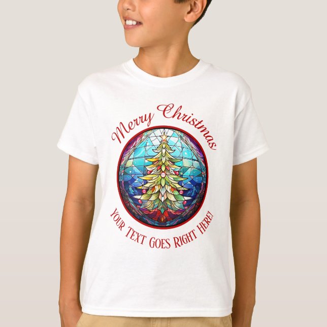 Camiseta Árbol de navidad de enlucido de vidrio (Anverso)