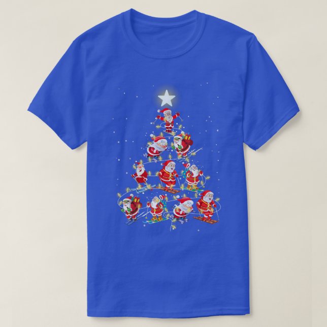Camiseta Árbol De Navidad De Esquí Santa Enciende Navidad P (Diseño del anverso)