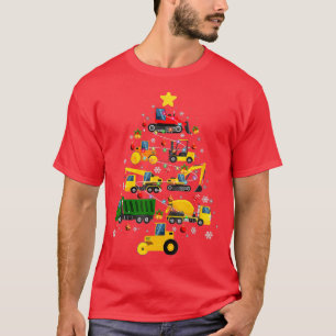 Camiseta Árbol de navidad de excavadora de construcción par