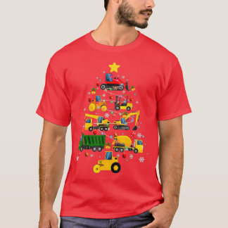 Camiseta Árbol de navidad de excavadora de construcción par
