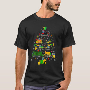Camiseta Árbol de navidad de excavadora de construcción par