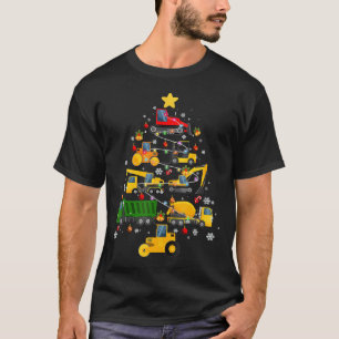 Camiseta Árbol de navidad de excavadora de construcción par