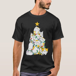 Camiseta Árbol de Navidad de Gato Chicas Chicos Meowy Catma