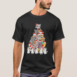 Camiseta Árbol de Navidad de gato Navidad Meowy Catmas San