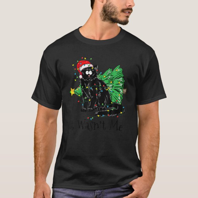 Camiseta Árbol de navidad de gato negro de Santa Lucía dive (Anverso)