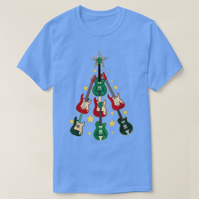 Camiseta Árbol de Navidad de guitarra (Diseño del anverso)