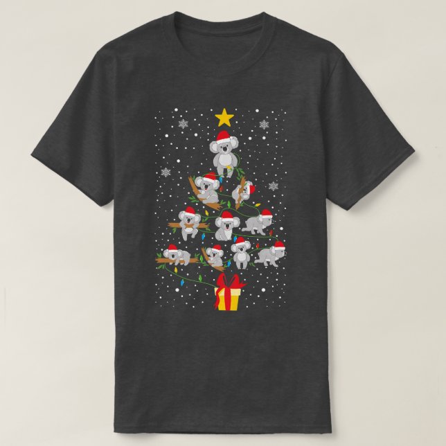 Camiseta Árbol de Navidad de Koala enciende divertidos mach (Diseño del anverso)