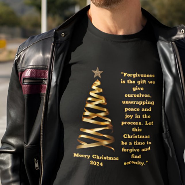 Camiseta Árbol de Navidad de la cinta dorada (Subido por el creador)