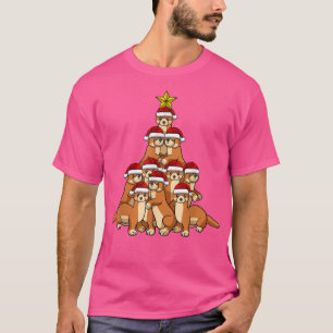 Camiseta Árbol de Navidad de la comadreja animales de árbol