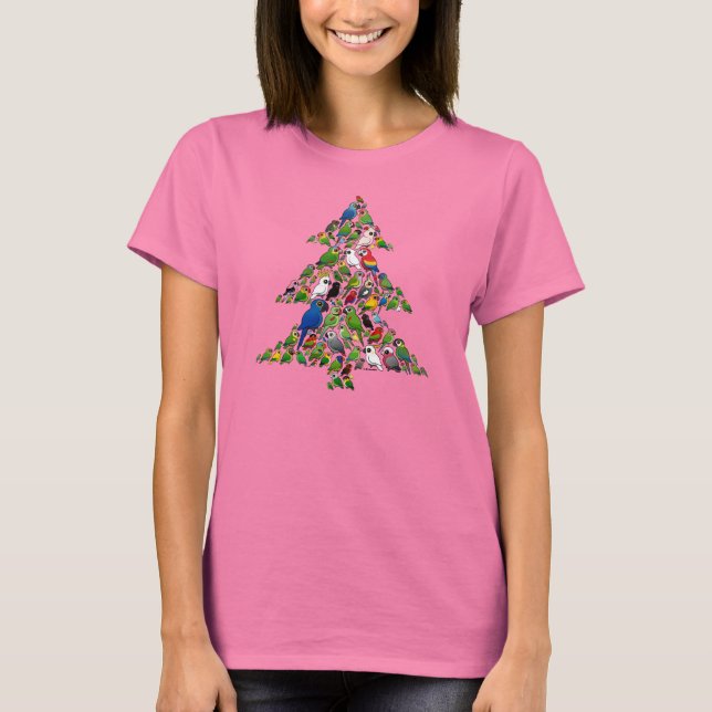 Camiseta Árbol de Navidad de loros (Anverso)