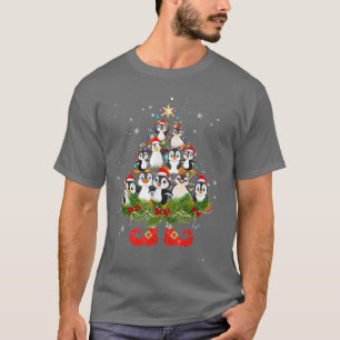 Camiseta Árbol de Navidad de los Pingüinos Enlumbra Gracios