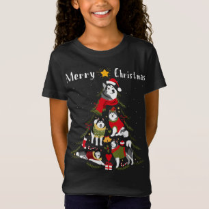 Camiseta Árbol de Navidad de Malamuta en Alaska