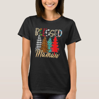 Camiseta Árbol de Navidad de Mamaw Bendita Cuadros Leopardo