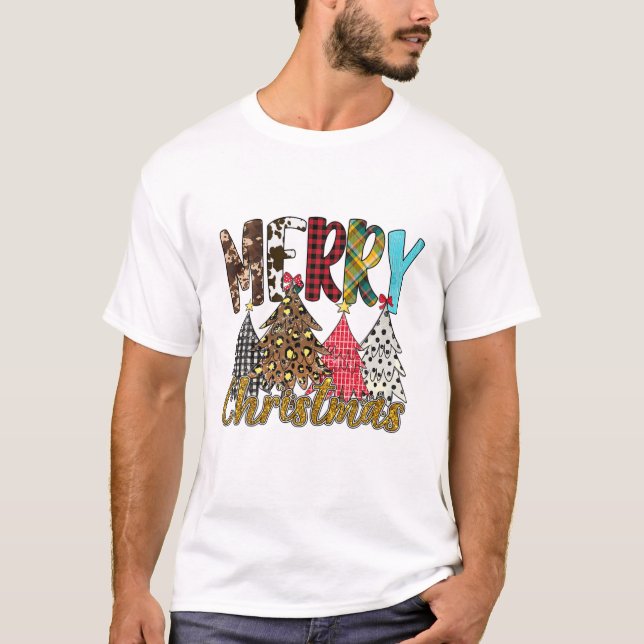 Camiseta Árbol de navidad de moras de búfalo de leopardo de (Anverso)